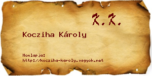 Kocziha Károly névjegykártya
