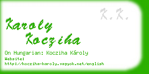 karoly kocziha business card