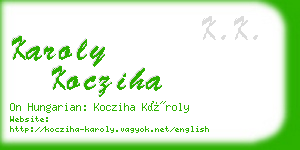 karoly kocziha business card